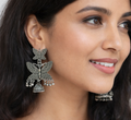 Antique Butterfly Silver Jhumka Earrings