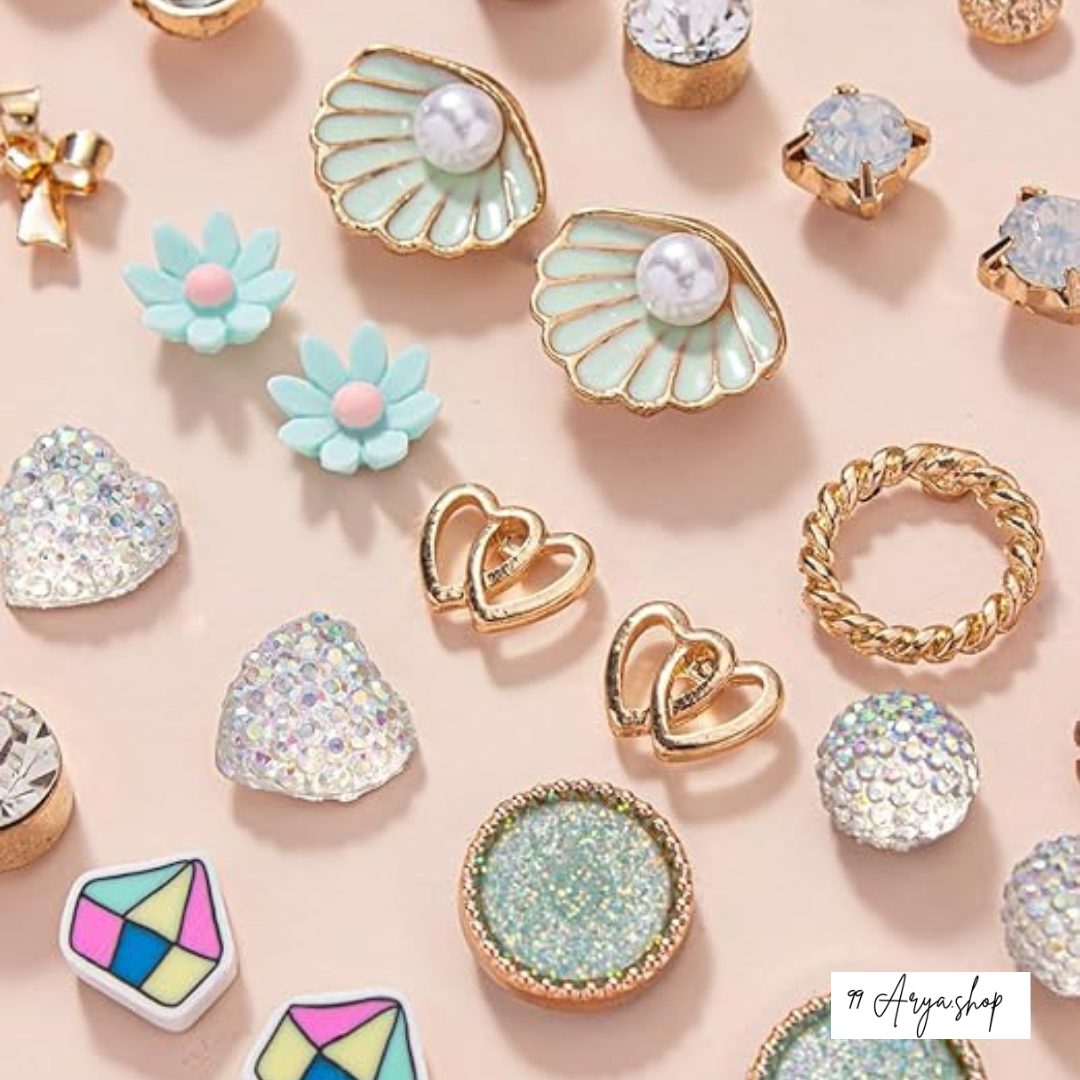 Mixed Earrings Combo – 30 Pairs | Traditional, Fashion, Korean & Daily Wear