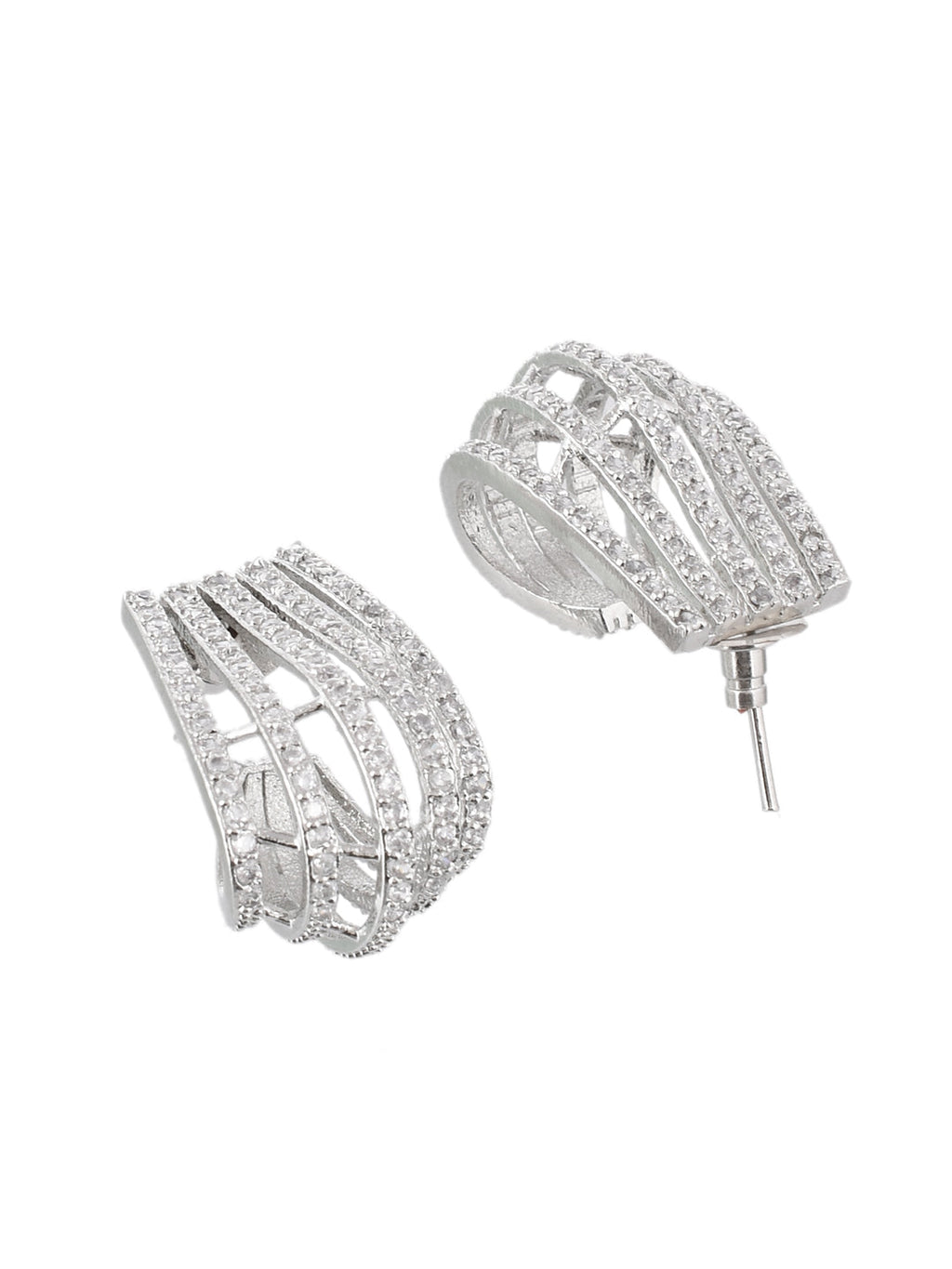 American Diamond Half Hoop Earring